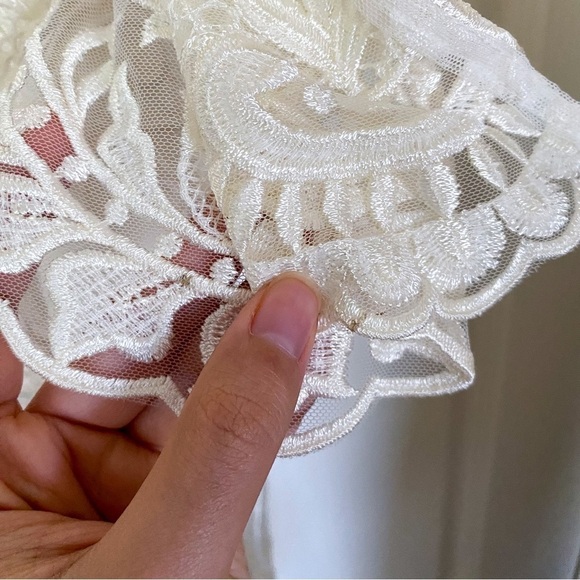 BHLDN Thurley Dress Emilia Lace Semi-Sheer Off-Shoulder Bridal Ivory 8 NWT - Picture 6 of 13